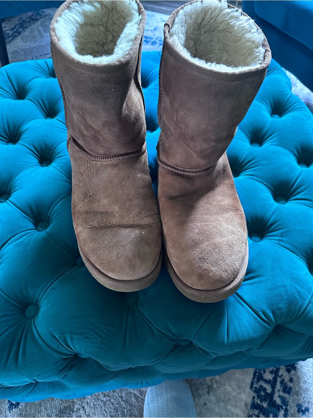 UGG Chestnut Suede Shearling Boots - Picture 4 of 9